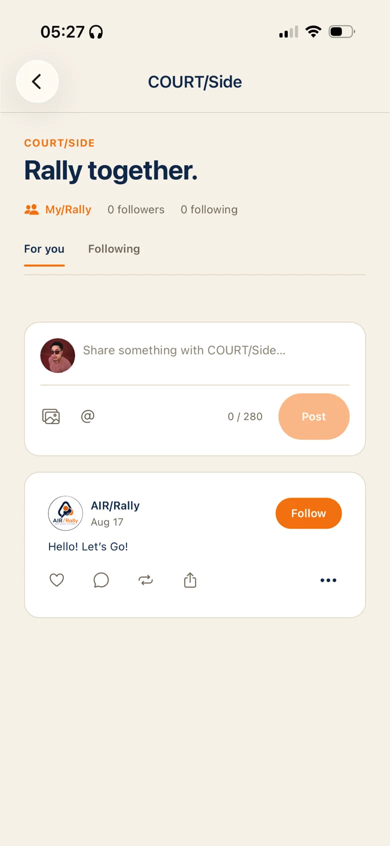 The COURT/Side community feed