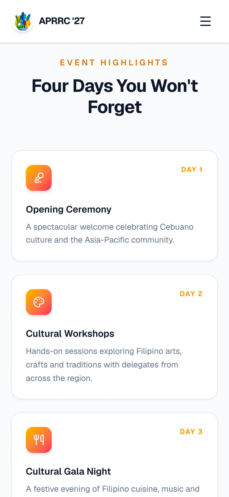 Event highlights on a phone