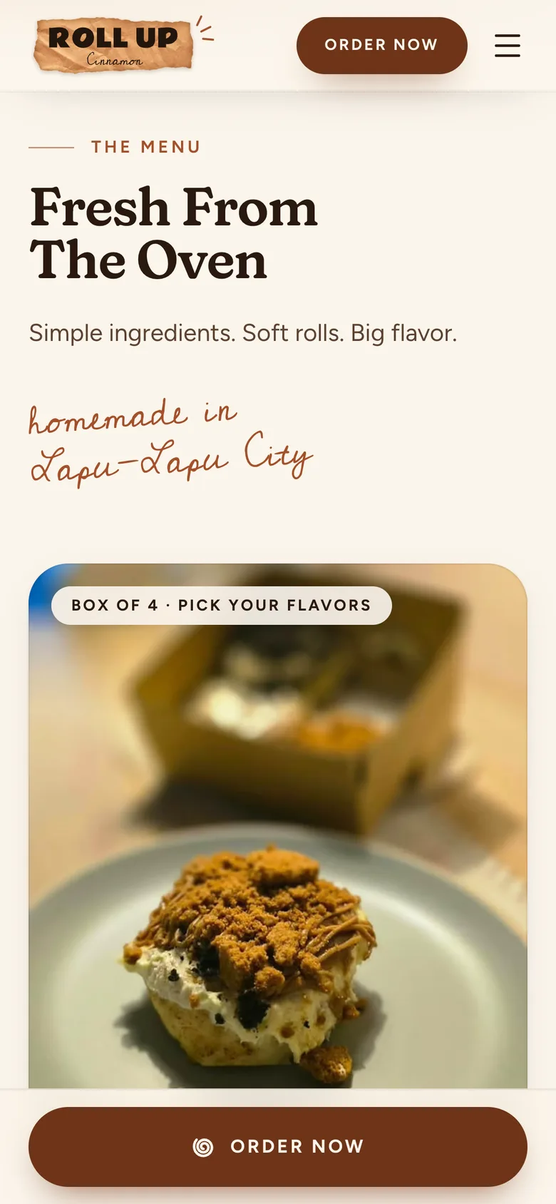 The menu on a phone