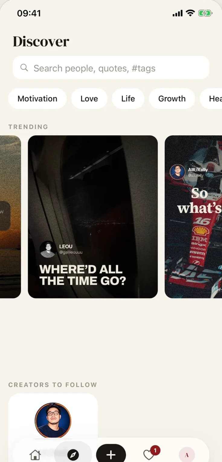 Discover trending quotes, topics, and creators